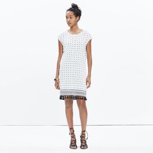 Madewell White and Black Patterned Dress